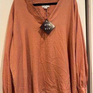 Ava & Viv Terracotta  Satin Top